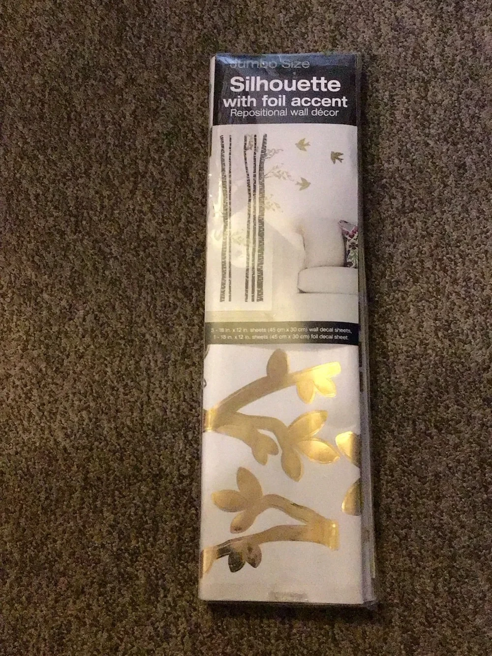 Silhouette Gold Foil Branch Wall Decal Panels